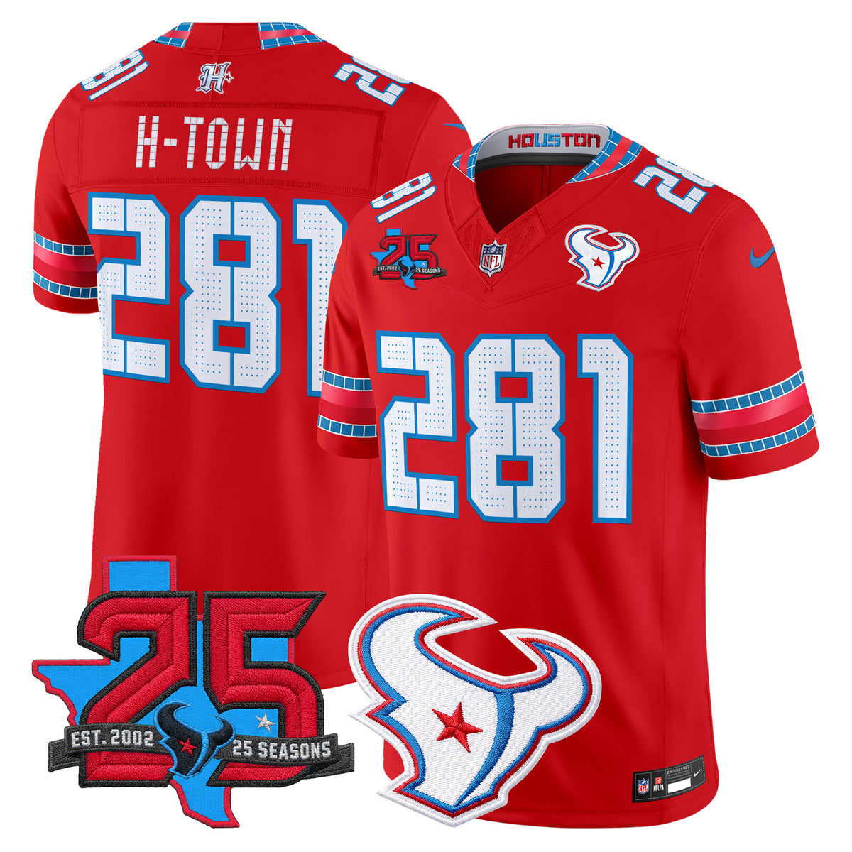 Men's Houston Texans 2026 "Rivalries" Vapor Limited Jersey - 25th Year Anniversary Patch - All Stitched