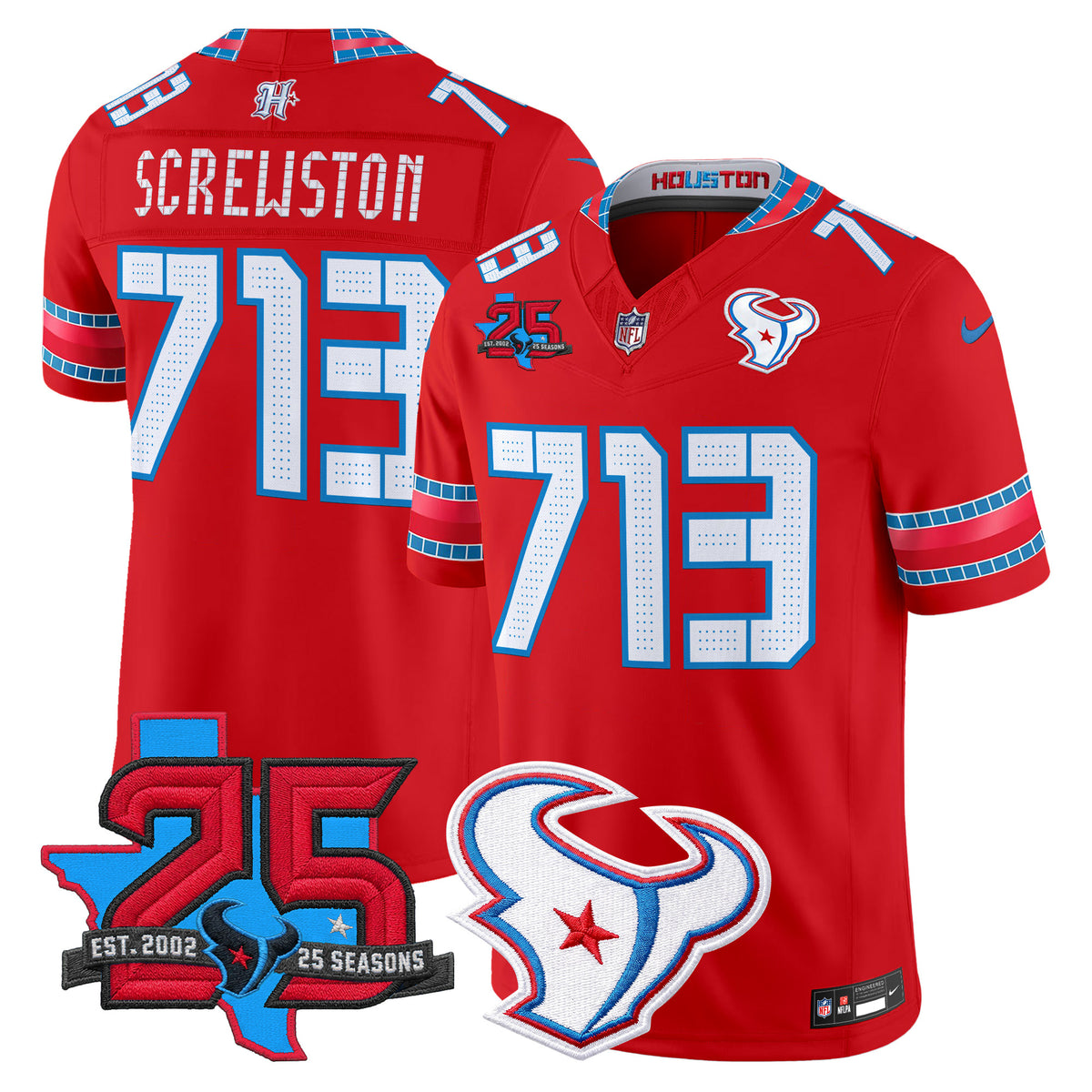 Men's Houston Texans 2026 "Rivalries" Vapor Limited Jersey - 25th Year Anniversary Patch - All Stitched