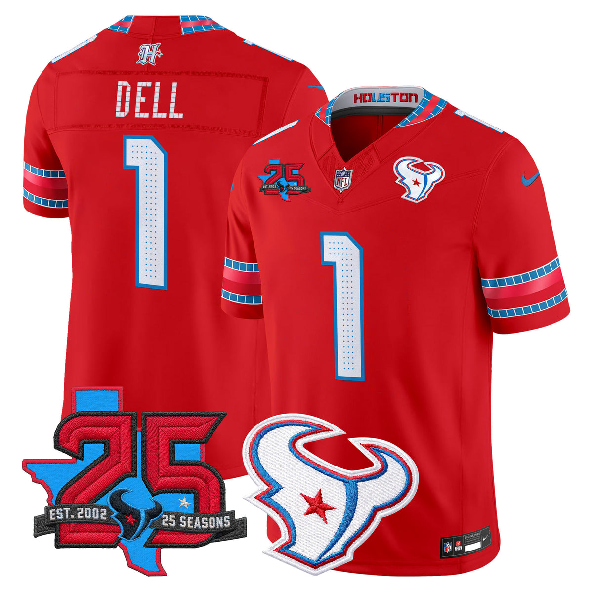 Men's Houston Texans 2026 "Rivalries" Vapor Limited Jersey - 25th Year Anniversary Patch - All Stitched