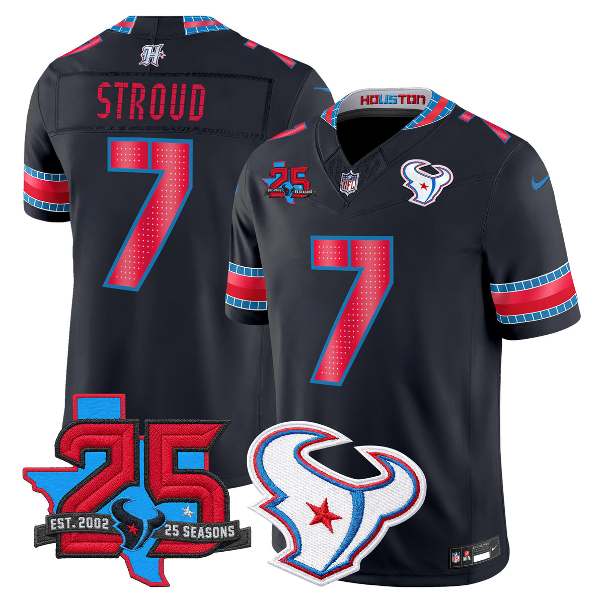 Men's Houston Texans 2026 "Rivalries" Vapor Limited Jersey - 25th Year Anniversary Patch - All Stitched