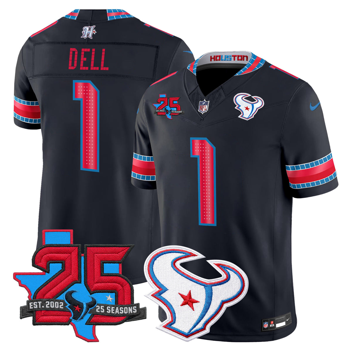 Men's Houston Texans 2026 "Rivalries" Vapor Limited Jersey - 25th Year Anniversary Patch - All Stitched