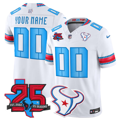 Houston Texans 2026 "Rivalries" Vapor Limited Custom Jersey - 25th Year Anniversary Patch - All Stitched