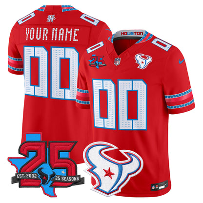 Houston Texans 2026 "Rivalries" Vapor Limited Custom Jersey - 25th Year Anniversary Patch - All Stitched