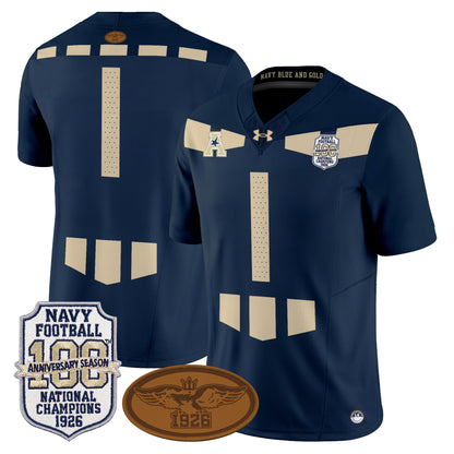 Navy Midshipmen Honors 1926 National Championship Vapor Limited Jersey - All Stitched