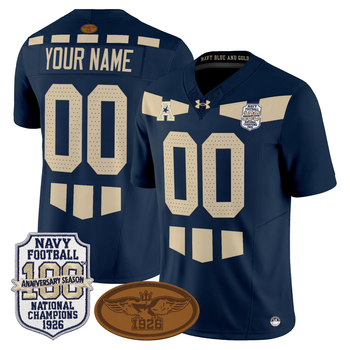 Navy Midshipmen Honors 1926 National Championship Vapor Limited Custom Jersey - All Stitched
