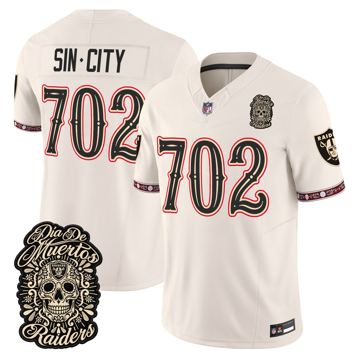 Las Vegas Raiders Día de los Muertos Vapor Limited Jersey - Stitched