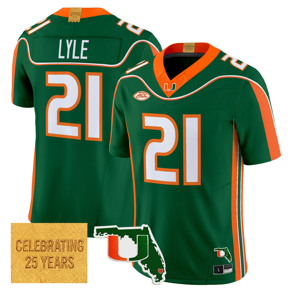 Miami Hurricanes 2001 Throwback Vapor Limited Jersey - Florida Patch - Stitched
