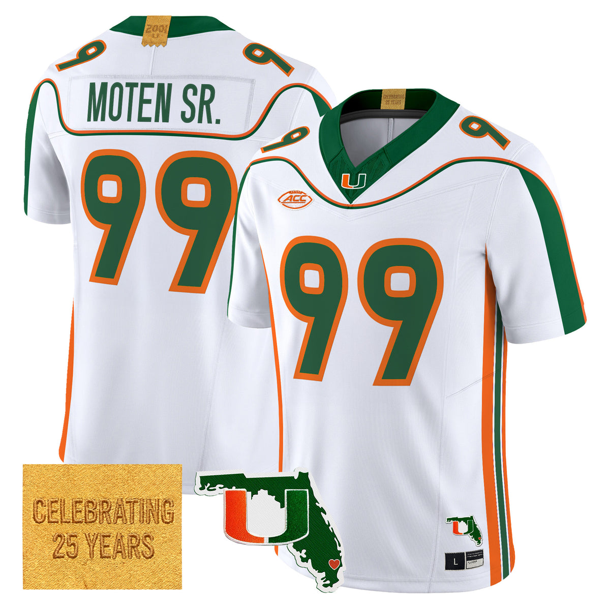 Miami Hurricanes 2001 Throwback Vapor Limited Jersey - Florida Patch - Stitched