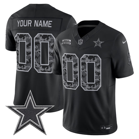 Dallas Cowboys 2026 Salute to Service Vapor Limited Custom Jersey - All Stitched