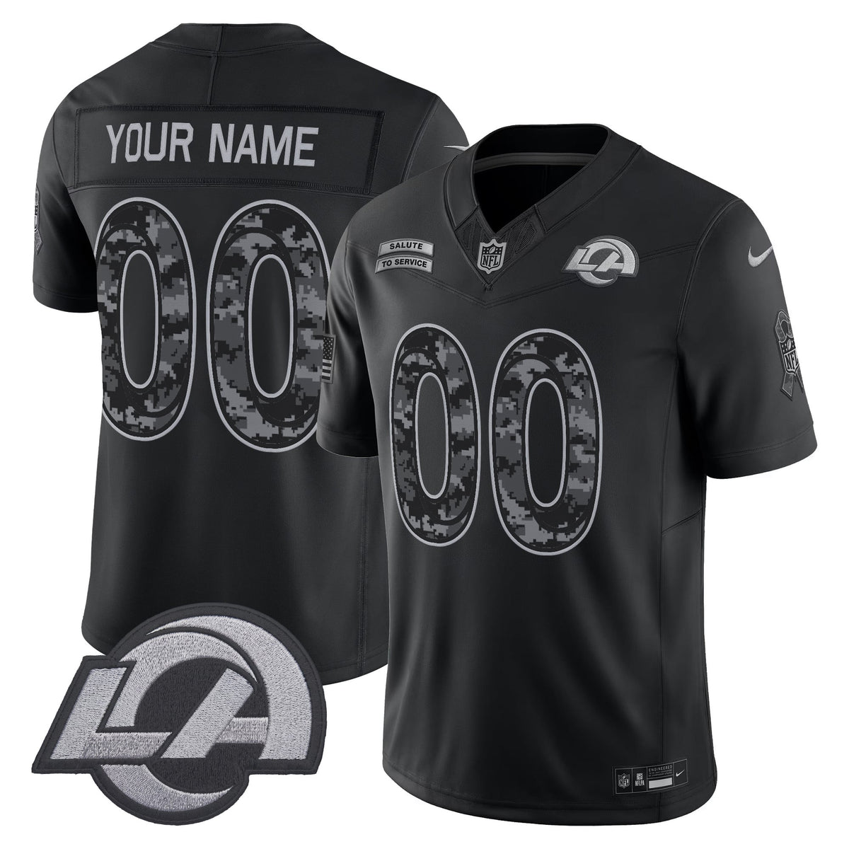 Los Angeles Rams 2026 Salute to Service Vapor Limited Custom Jersey - Stitched