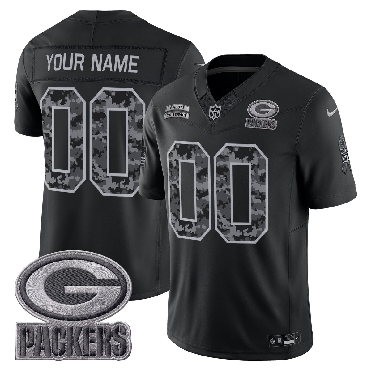 Green Bay Packers 2026 Salute to Service Vapor Limited Custom Jersey - Stitched