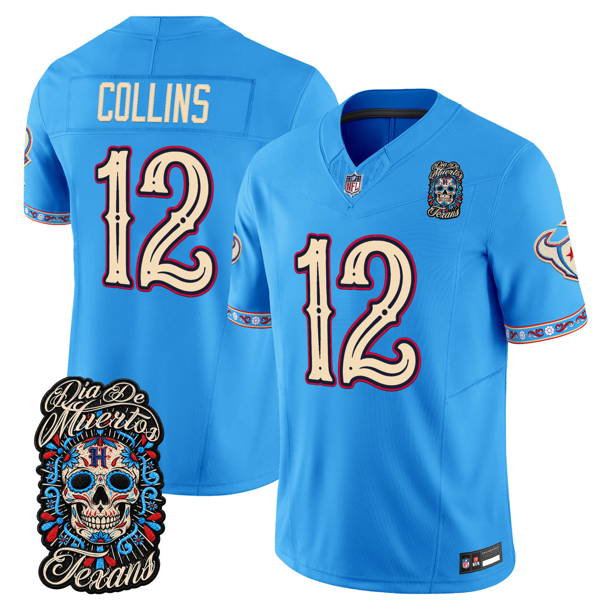  Houston Texans Día de los Muertos Vapor Limited Jersey - Stitched