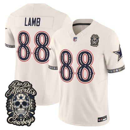  Dallas Cowboys Día de los Muertos Vapor Limited Jersey - Stitched