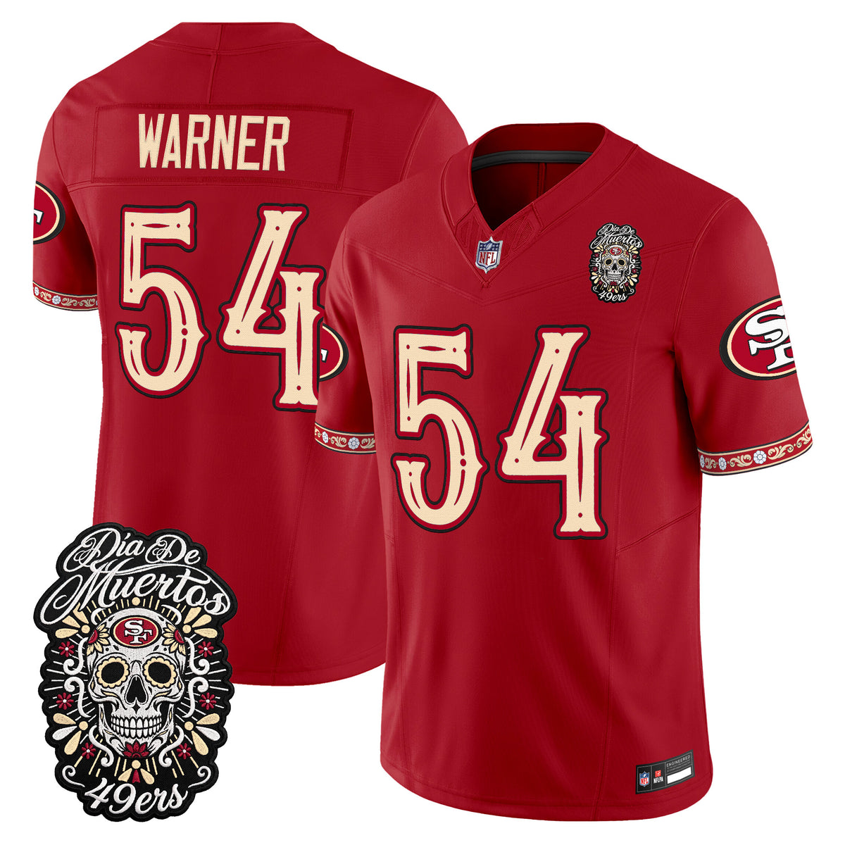  San Francisco 49ers Día de los Muertos Vapor Limited Jersey - Stitched