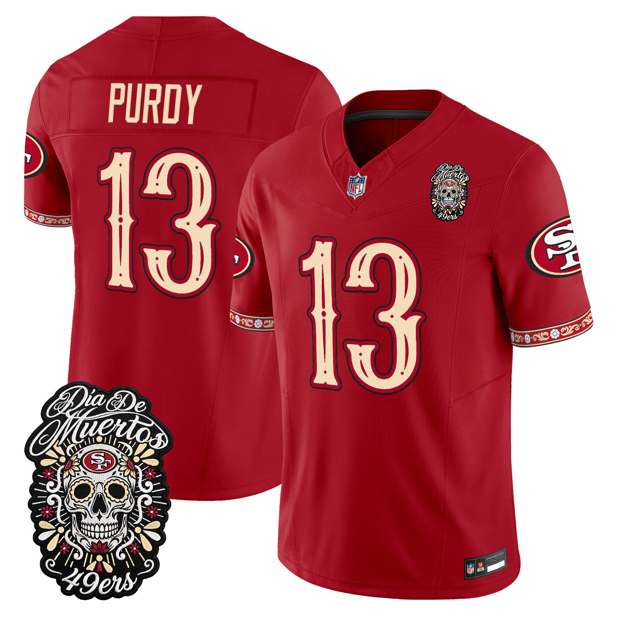  San Francisco 49ers Día de los Muertos Vapor Limited Jersey - Stitched