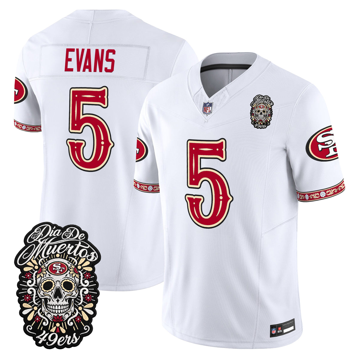  San Francisco 49ers Día de los Muertos Vapor Limited Jersey - Stitched