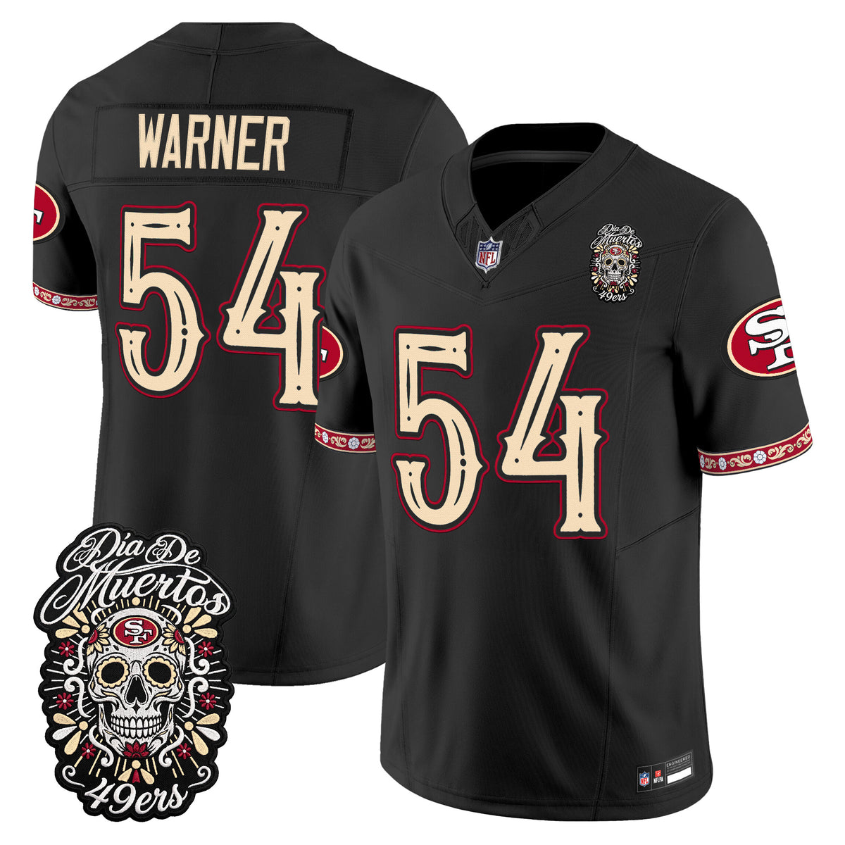  San Francisco 49ers Día de los Muertos Vapor Limited Jersey - Stitched
