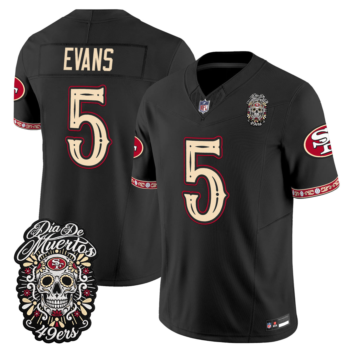  San Francisco 49ers Día de los Muertos Vapor Limited Jersey - Stitched