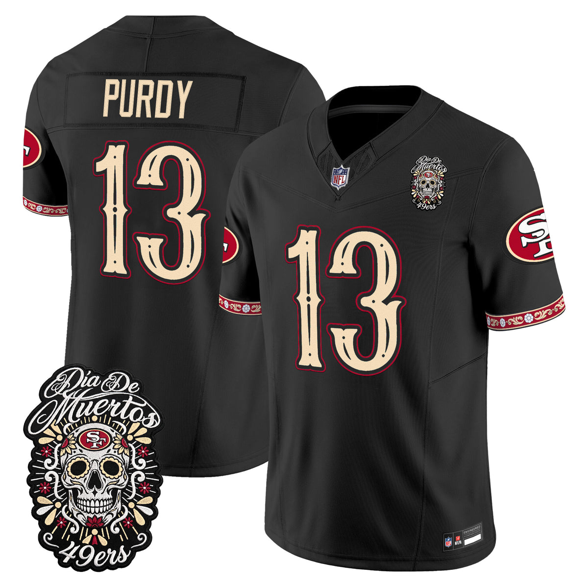  San Francisco 49ers Día de los Muertos Vapor Limited Jersey - Stitched