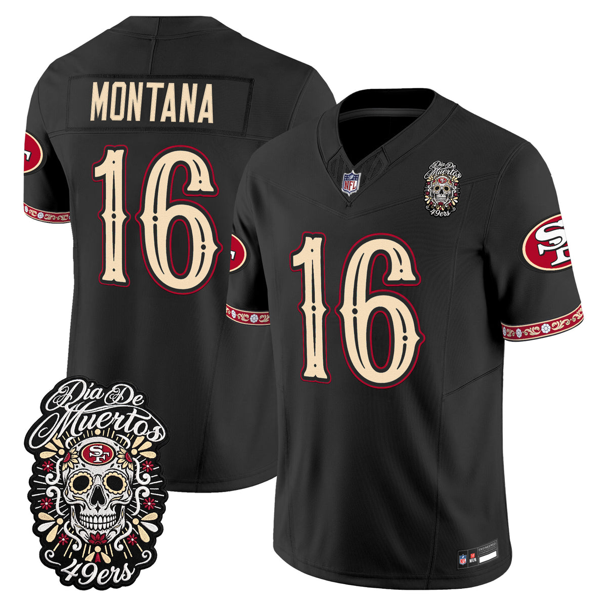  San Francisco 49ers Día de los Muertos Vapor Limited Jersey - Stitched
