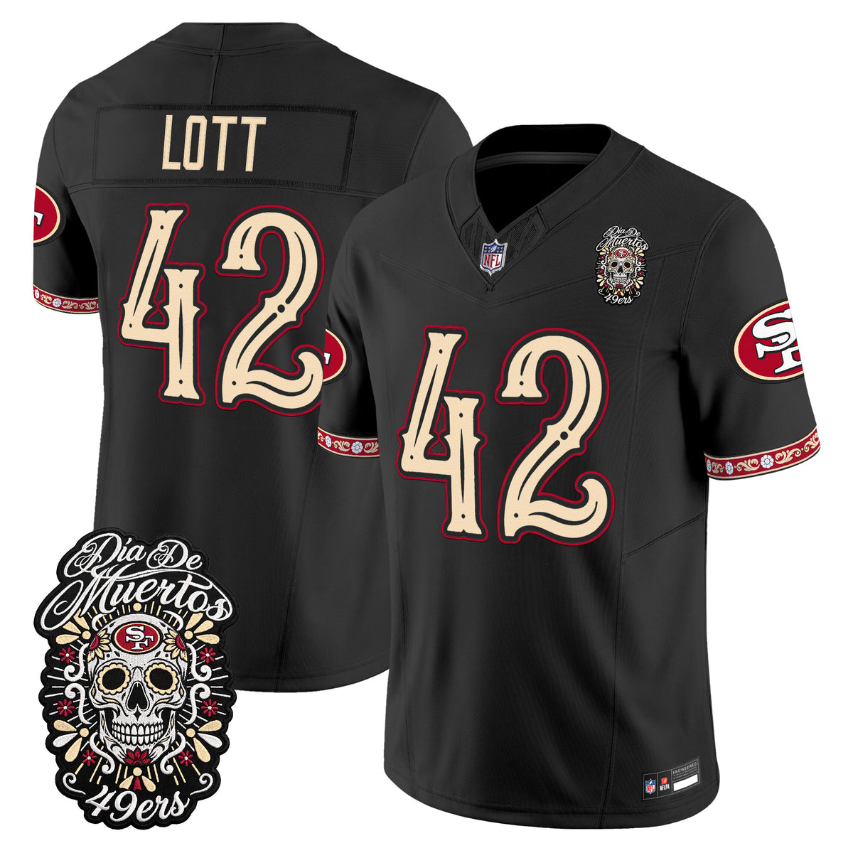  San Francisco 49ers Día de los Muertos Vapor Limited Jersey - Stitched