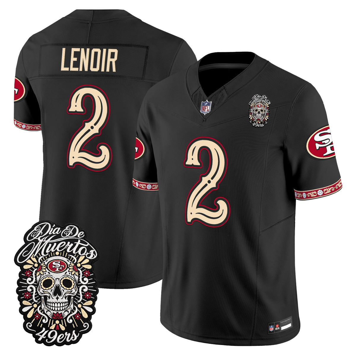  San Francisco 49ers Día de los Muertos Vapor Limited Jersey - Stitched
