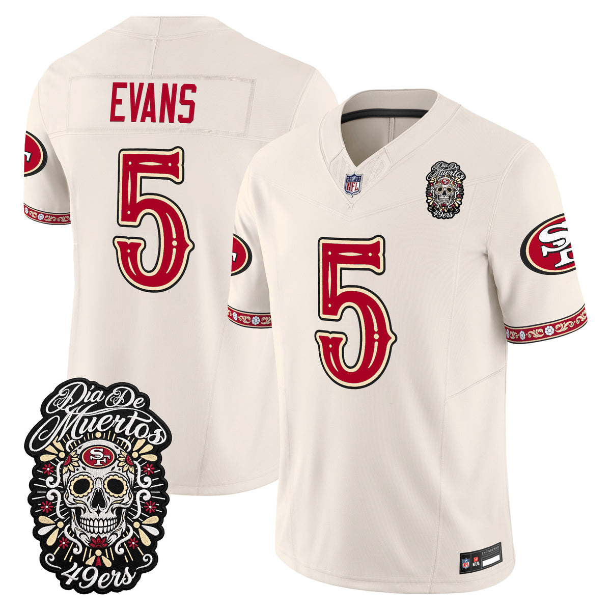  San Francisco 49ers Día de los Muertos Vapor Limited Jersey - Stitched
