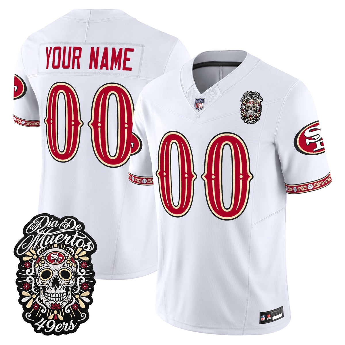 San Francisco 49ers Día de los Muertos Vapor Limited Custom Jersey - Stitched