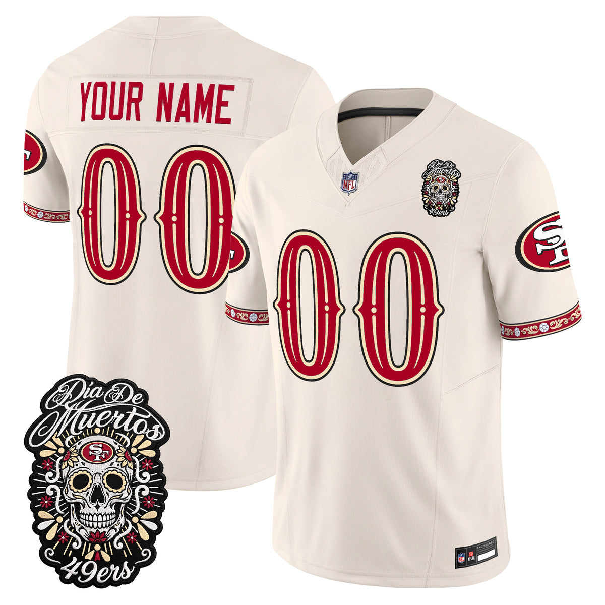 San Francisco 49ers Día de los Muertos Vapor Limited Custom Jersey - Stitched