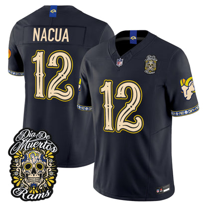  Los Angeles Rams Día de los Muertos Vapor Limited Jersey - Stitched