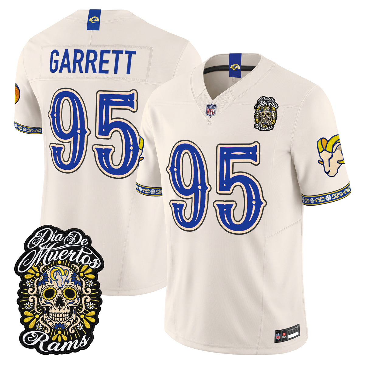  Los Angeles Rams Día de los Muertos Vapor Limited Jersey - Stitched