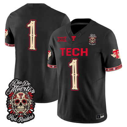  Texas Tech Red Raiders Día de los Muertos Vapor Limited Jersey - Stitched
