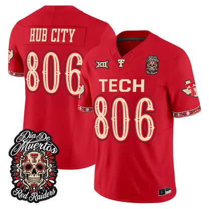  Texas Tech Red Raiders Día de los Muertos Vapor Limited Jersey - Stitched