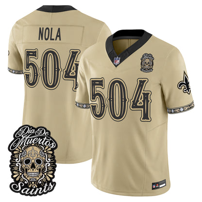  New Orleans Saints Día de los Muertos Vapor Limited Jersey - Stitched