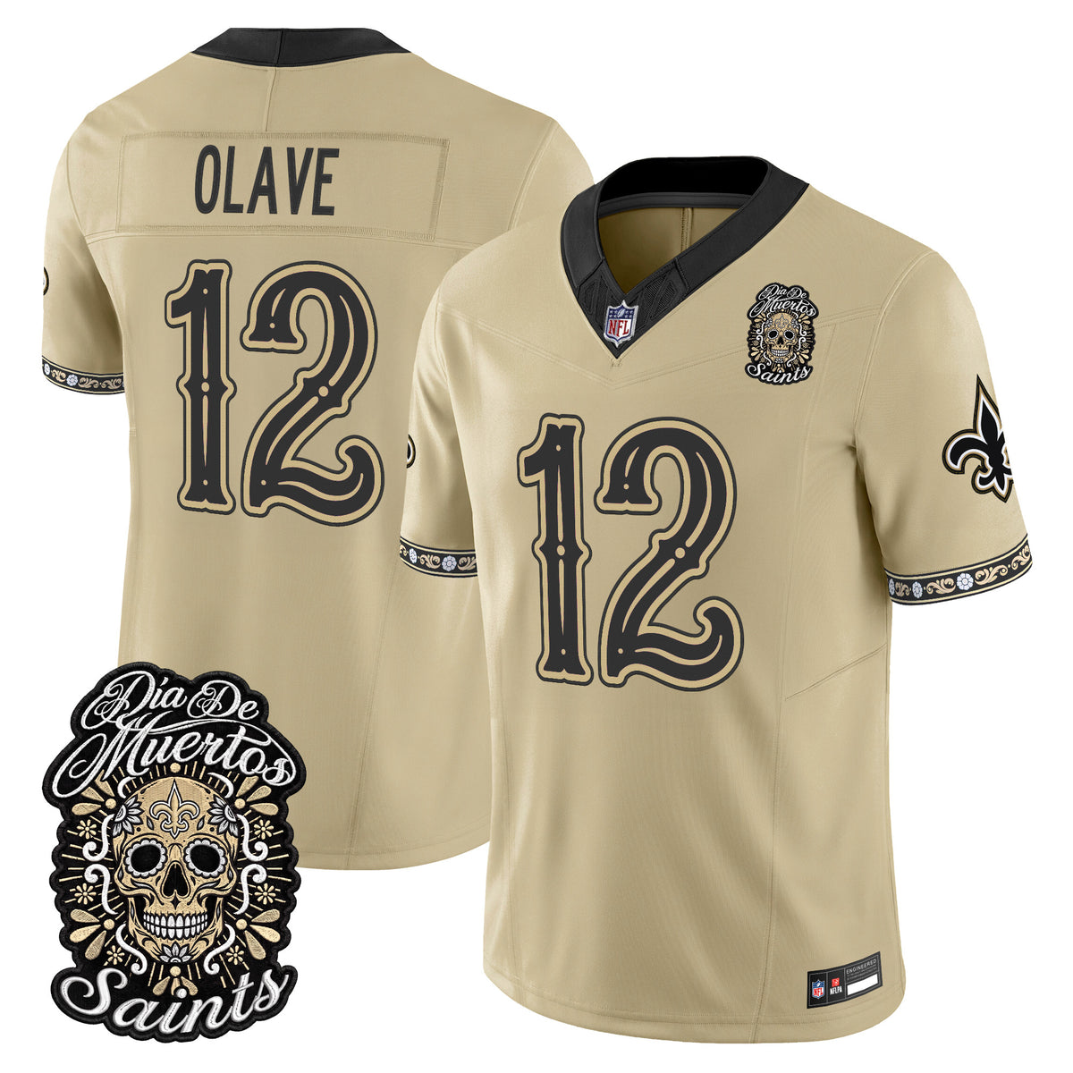  New Orleans Saints Día de los Muertos Vapor Limited Jersey - Stitched
