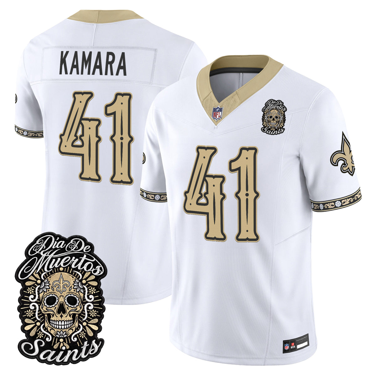  New Orleans Saints Día de los Muertos Vapor Limited Jersey - Stitched