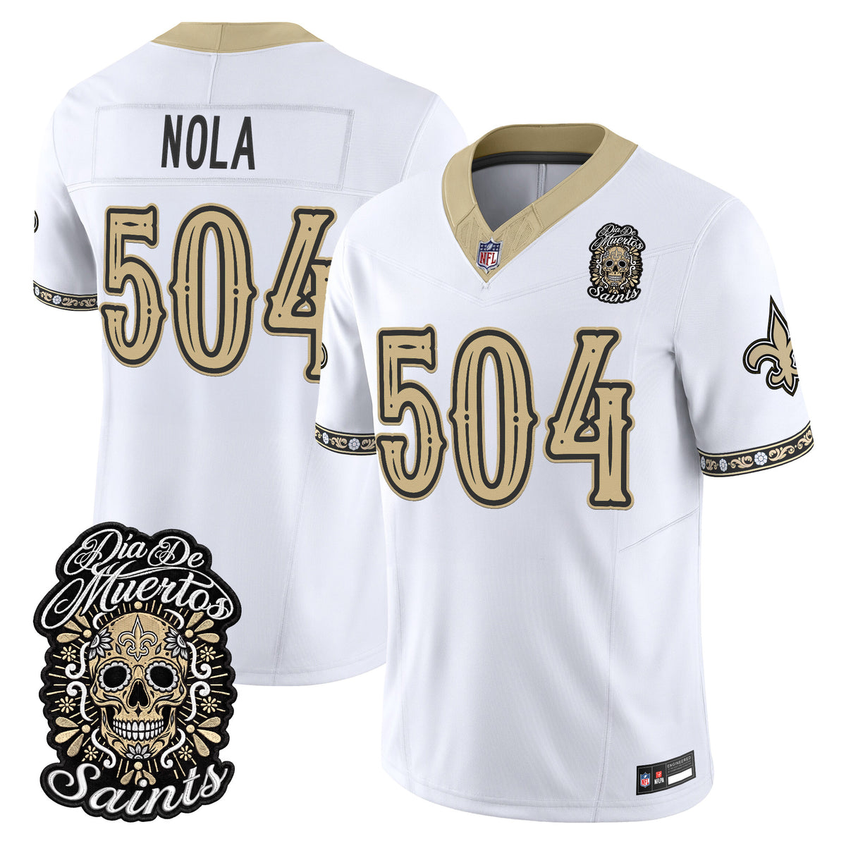  New Orleans Saints Día de los Muertos Vapor Limited Jersey - Stitched