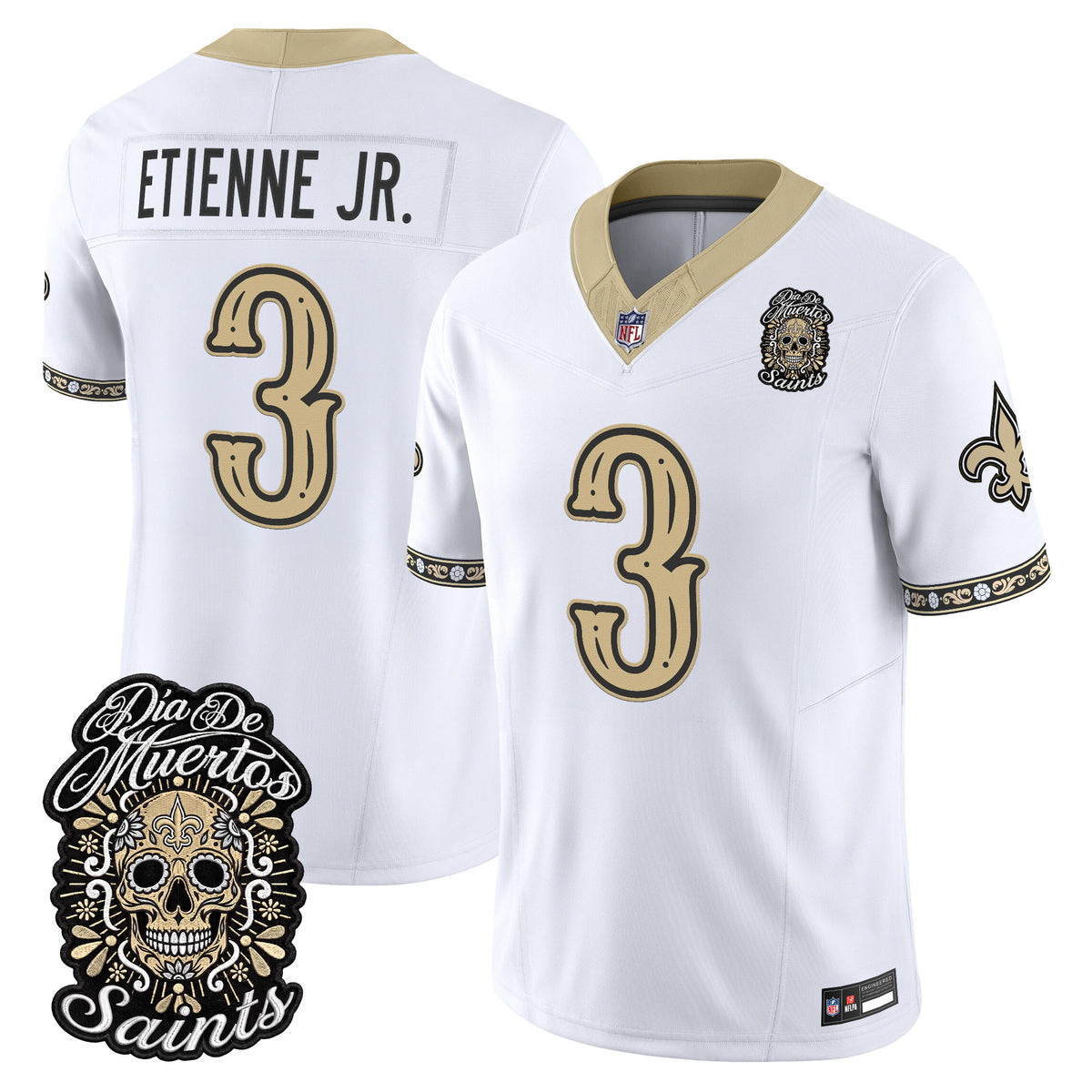  New Orleans Saints Día de los Muertos Vapor Limited Jersey - Stitched