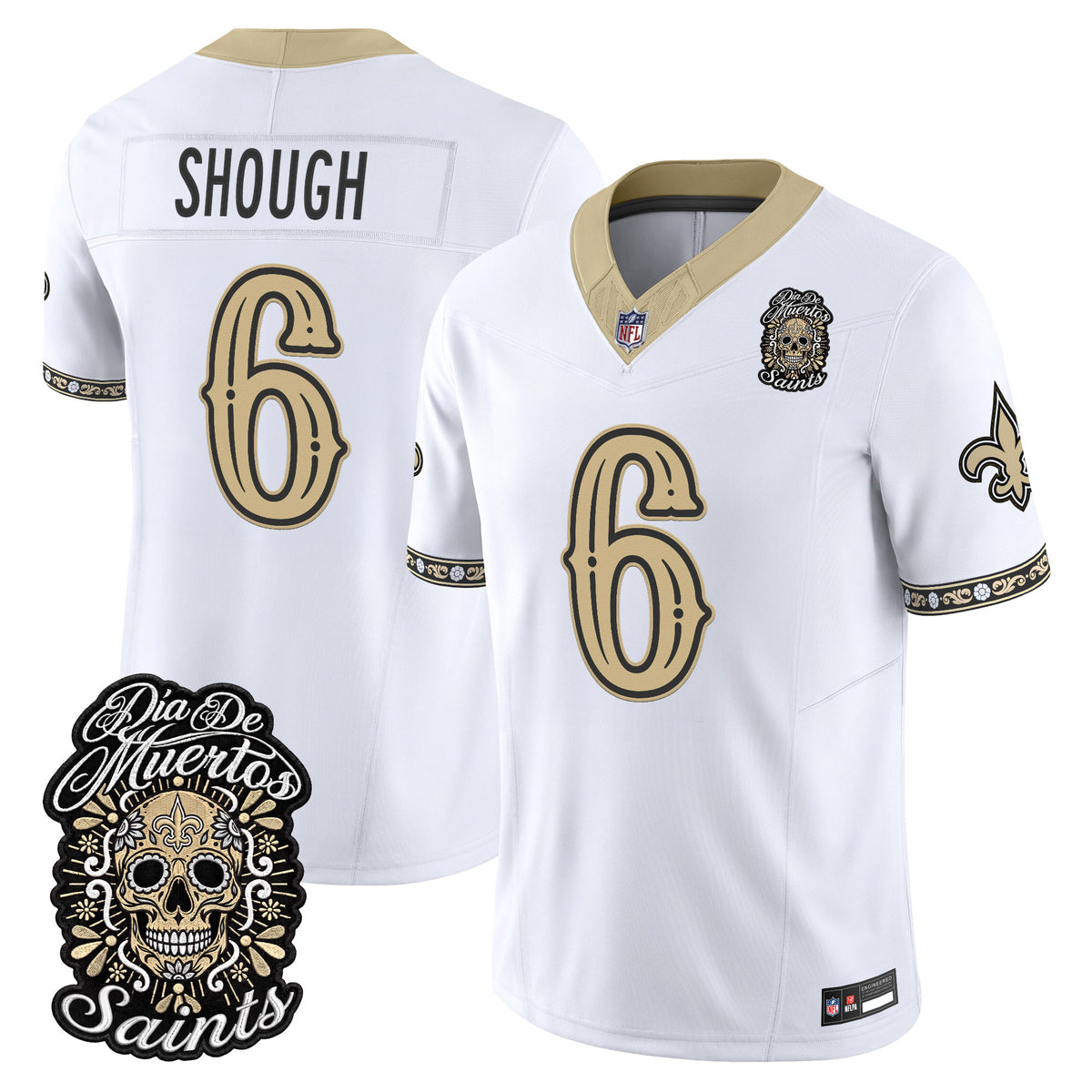  New Orleans Saints Día de los Muertos Vapor Limited Jersey - Stitched