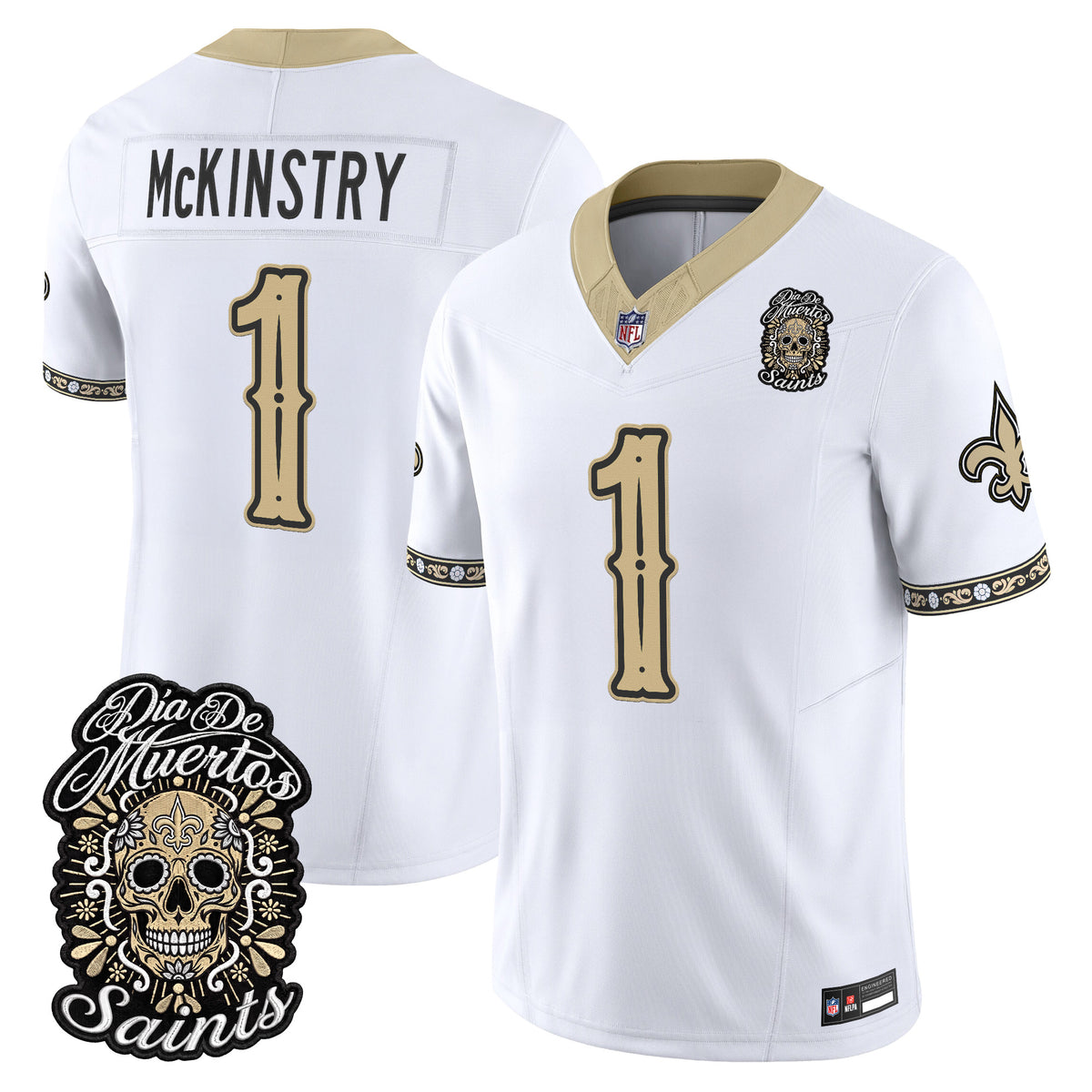  New Orleans Saints Día de los Muertos Vapor Limited Jersey - Stitched