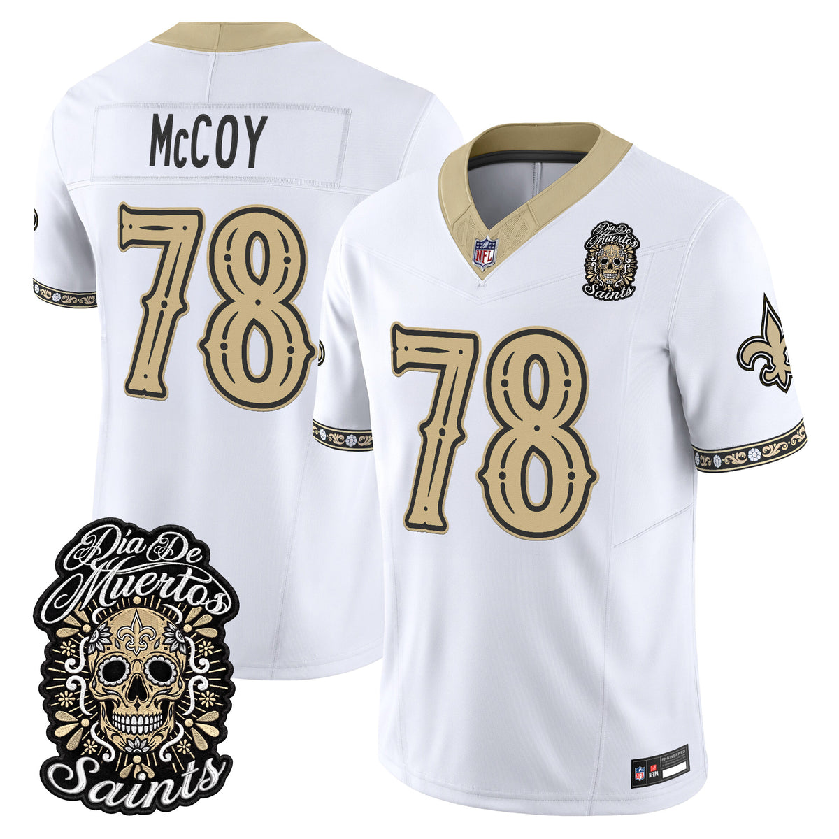  New Orleans Saints Día de los Muertos Vapor Limited Jersey - Stitched
