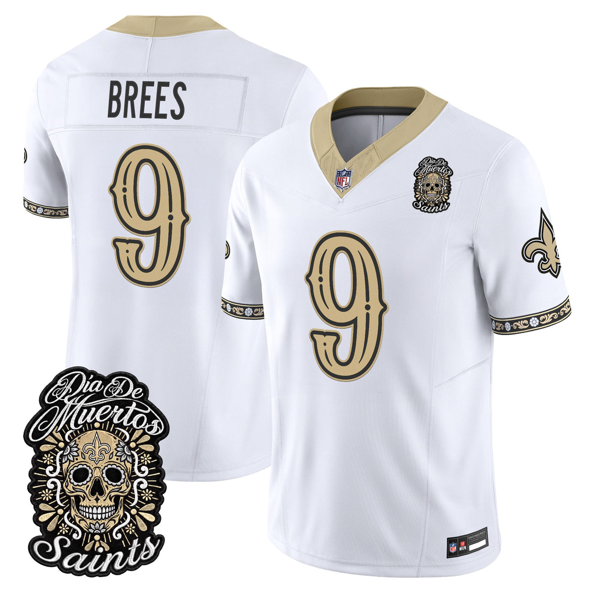  New Orleans Saints Día de los Muertos Vapor Limited Jersey - Stitched