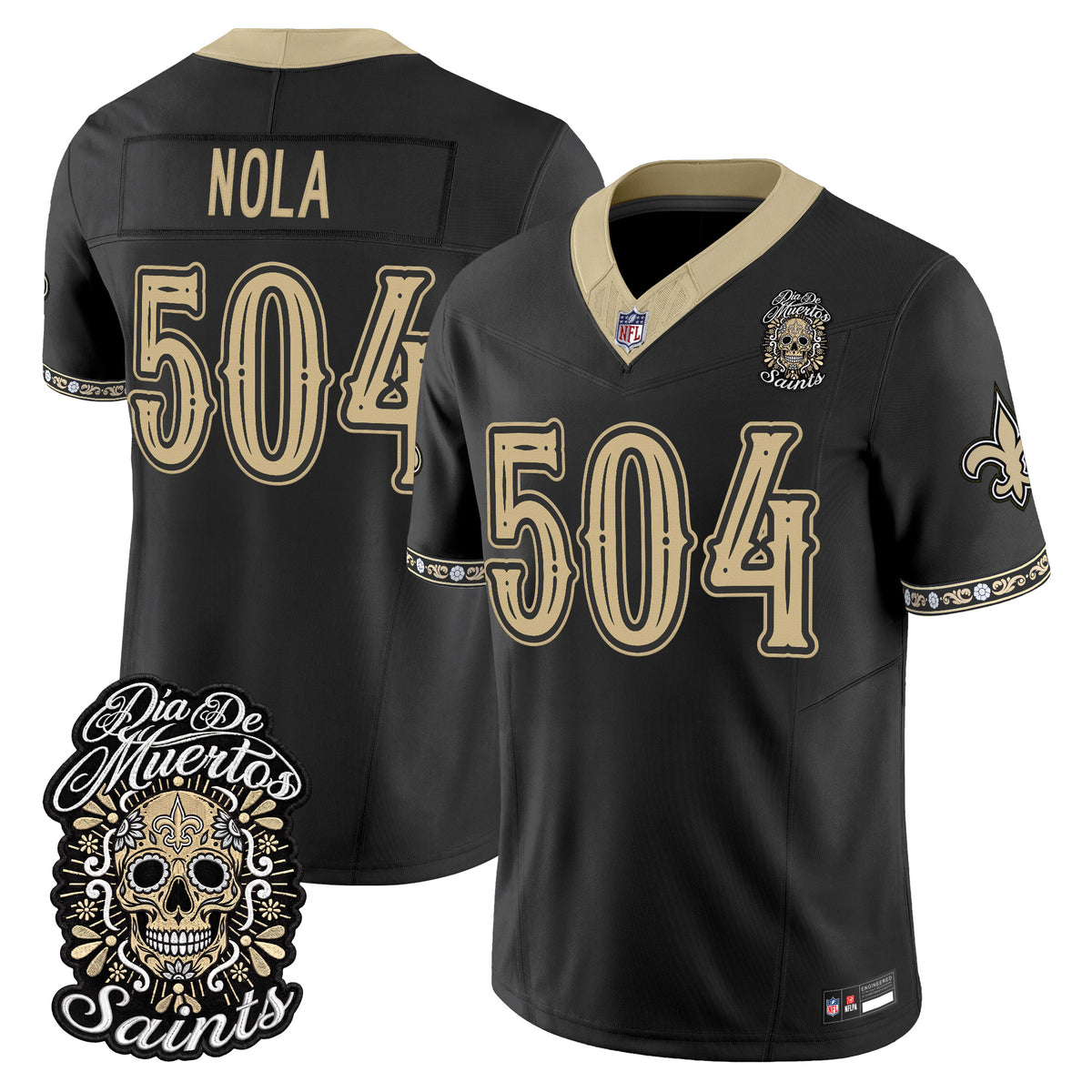  New Orleans Saints Día de los Muertos Vapor Limited Jersey - Stitched
