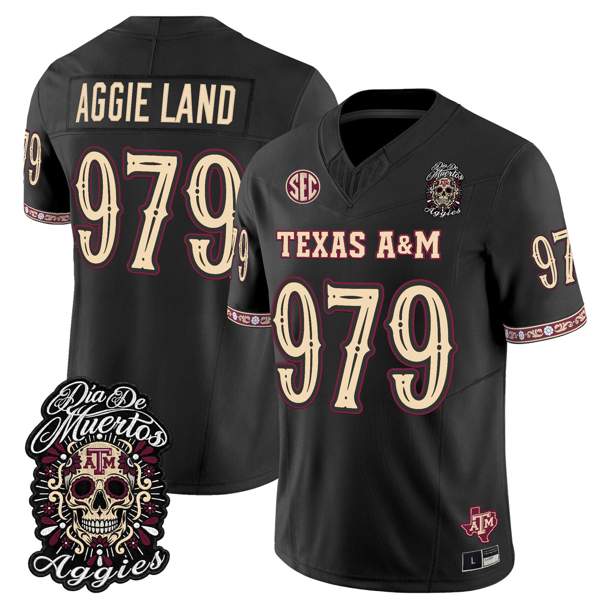  Texas A&M Aggies Día de los Muertos Vapor Limited Jersey - Stitched