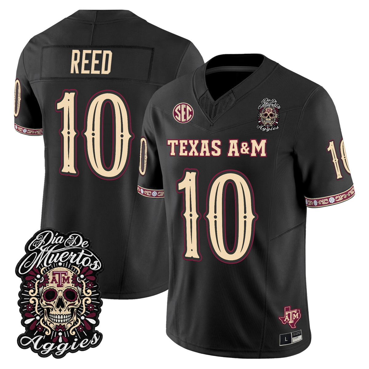  Texas A&M Aggies Día de los Muertos Vapor Limited Jersey - Stitched