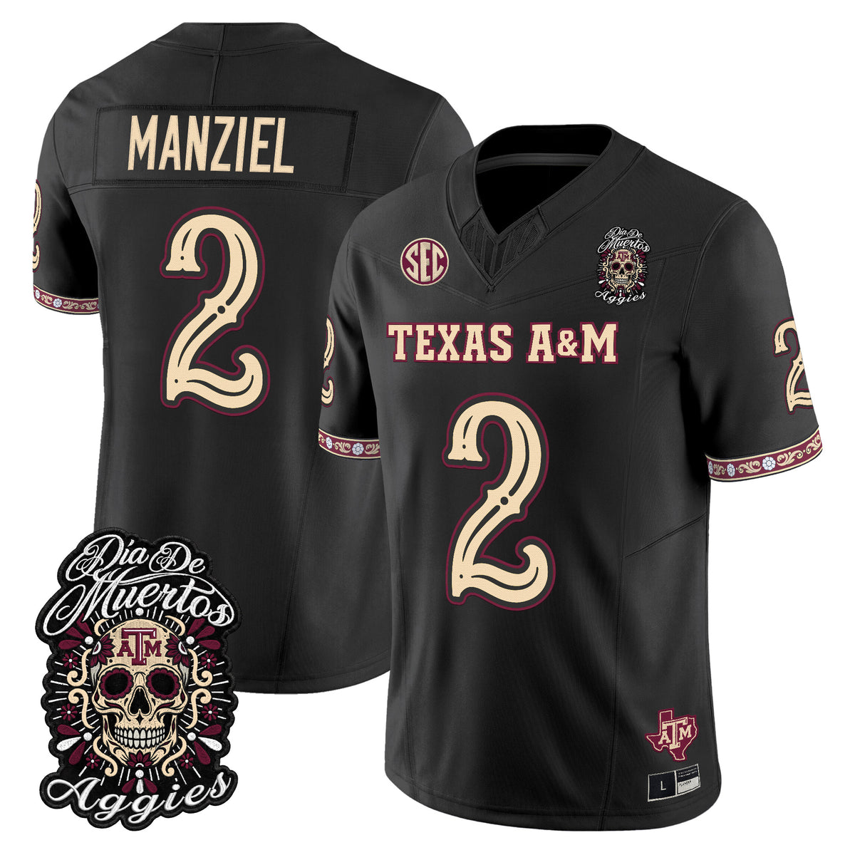  Texas A&M Aggies Día de los Muertos Vapor Limited Jersey - Stitched