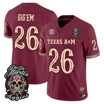  Texas A&M Aggies Día de los Muertos Vapor Limited Jersey - Stitched