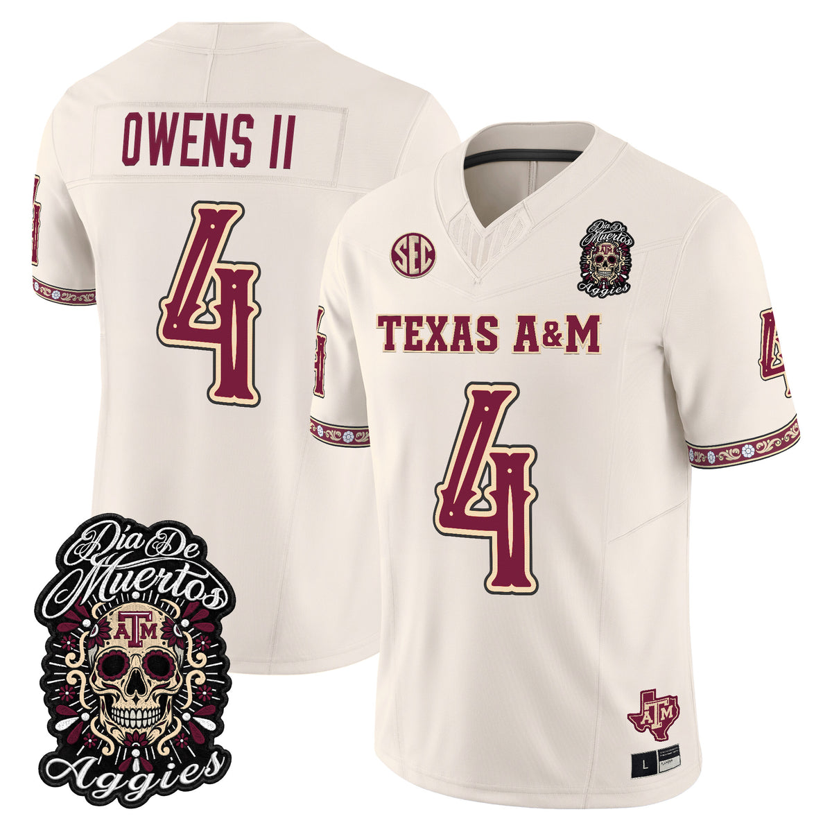  Texas A&M Aggies Día de los Muertos Vapor Limited Jersey - Stitched