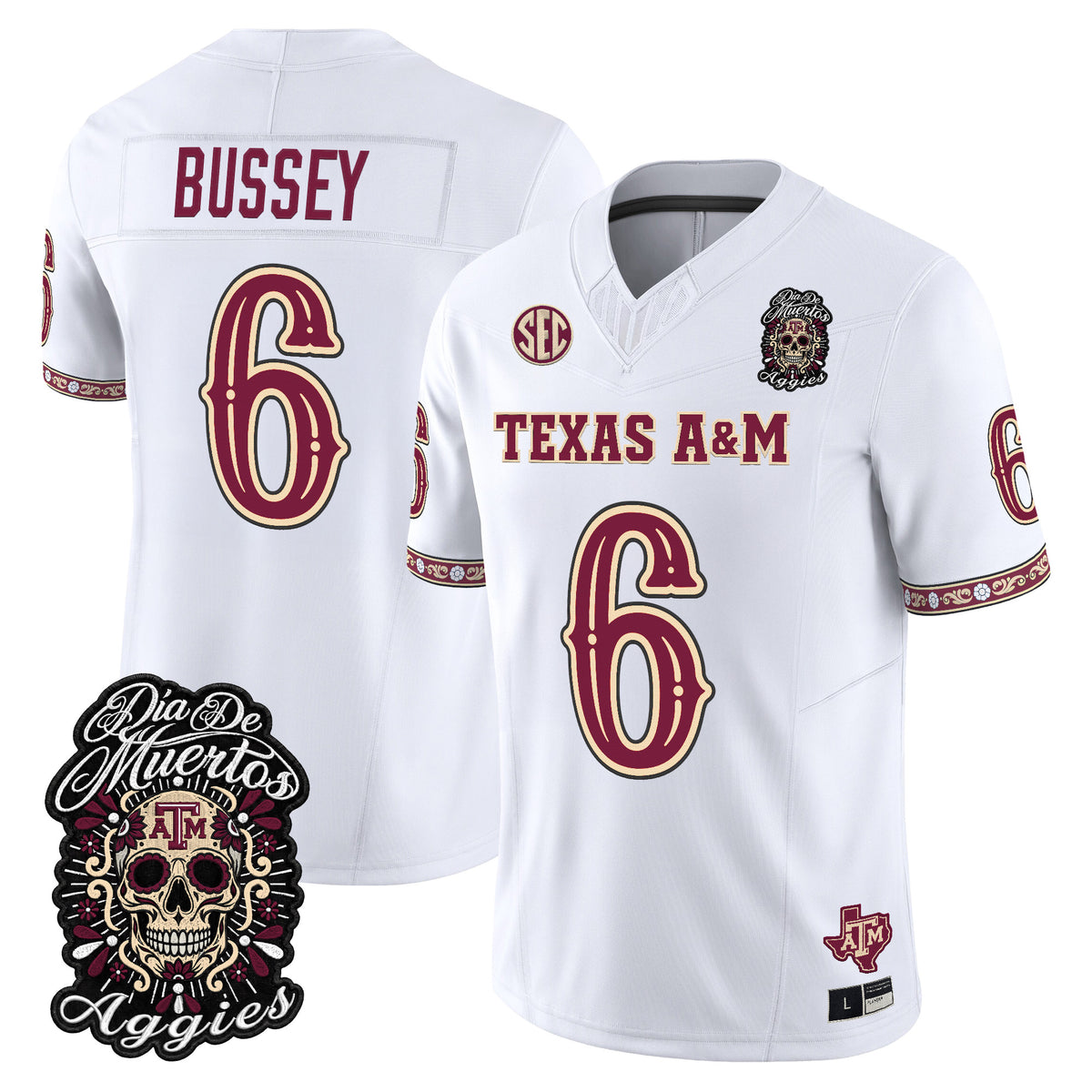  Texas A&M Aggies Día de los Muertos Vapor Limited Jersey - Stitched