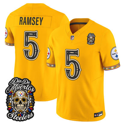  Pittsburgh Steelers Día de los Muertos Vapor Limited Jersey - Stitched